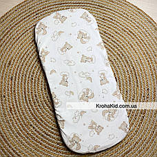 Водонепроникне простирадло на гумці в люльку в дитячу коляску 100% бавовна, фото 4