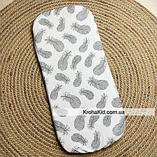 Водонепроникне простирадло на гумці в люльку в дитячу коляску 100% бавовна, фото 3