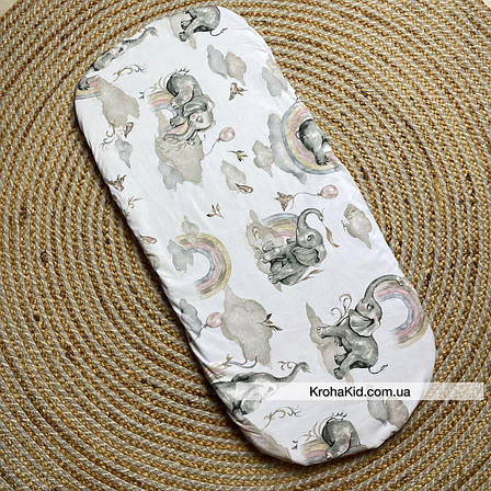 Водонепроникне простирадло на гумці в люльку в дитячу коляску 100% бавовна, фото 1