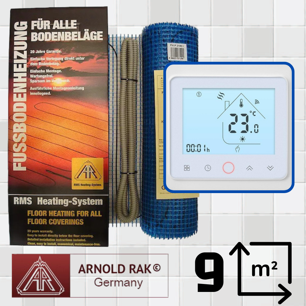 Нагрівальний мат для теплої підлоги  Arnold Rak FH-EC 180 (9 м.кв.) + програмований WiFi терморегулятор PWT-002, фото 1