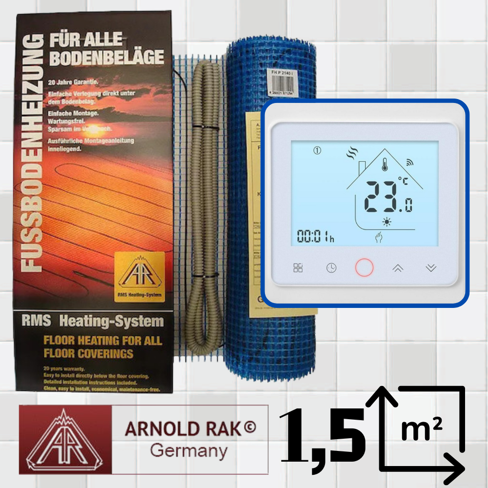 Нагрівальний мат для теплої підлоги Arnold Rak FH-EC 180 (1,5 м.кв.) + програмований WiFi терморегулятор PWT-002