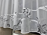Коротка тюль. Готова коротка тюль. Коротка тюль із сірим малюнком, фото 6