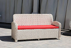 Диван меблі з ротанга Амелія айворі штучний ротанг плетені меблі для саду, тераси, вулиці, будинки