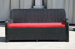 Диван меблі з ротанга Амелія чорний штучний ротанг плетені меблі для саду, тераси, вулиці, будинки