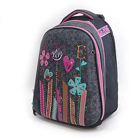 Рюкзак "черепашка" "Flowers" орг.,3 відділ.,ерг.спін.,світловідб., 39х29х16см