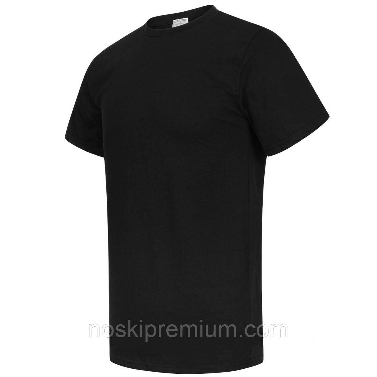Футболка чоловіча Чорна, 100% бавовна, 46 розмір, 013125, фото 1