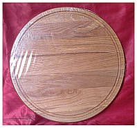 Доска деревянная разделочная круглая 35 см дубовая