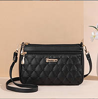 Современная женская черная сумка через плечо из экокожи, трендовая модная женская сумочка для девушки