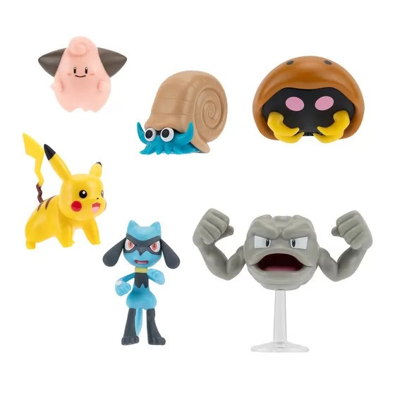 Набір ігрових фігурок Pokemon W7 - Пікачу, Клеффа, Ріолу, Геодуд, Оманайт, Кабуто PKW3613
