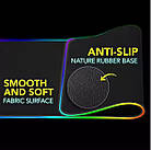 Килимок для комп'ютерної миші та клавіатури з RGB підсвічуванням 80х30 см Чорний килимок для миші з підсвічуванням, фото 5