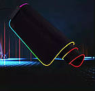 Килимок для комп'ютерної миші та клавіатури з RGB підсвічуванням 80х30 см Чорний килимок для миші з підсвічуванням, фото 3