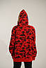 Толстовка Bape A Bathing Ape Shark Red Camo Unisex Full Zip Womens Hoodie, фото 3
