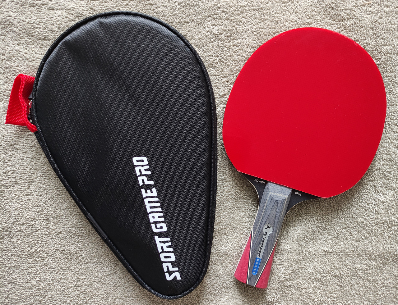 Ракетка для настільного тенісу Sport game pro Червона Якісна ракетка для настільного тенісу Тенісна ракетка з чохлом, фото 1