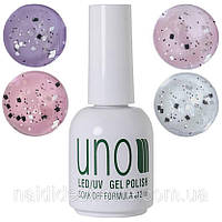 Top UNO Monochrome Velvet, матовий для нігтів із чорною та білою крихтою, 12мл