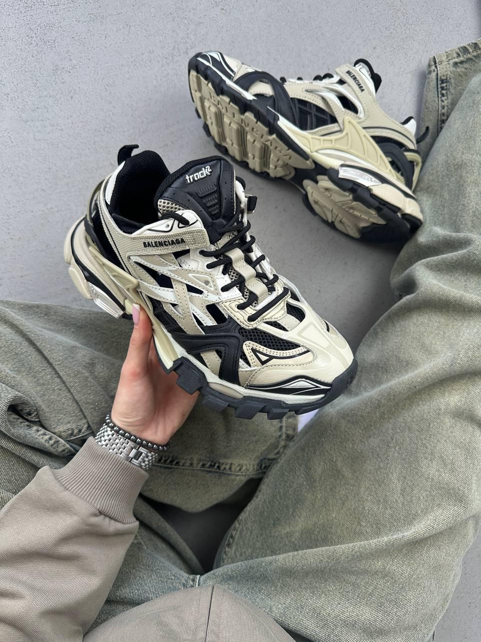 Кросівки чоловічі бежеві Balenciaga Track 2 Beige Black (15926)