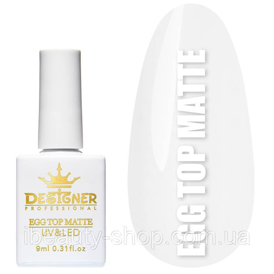 Топ глянец Egg Top Matte Designer з чорними крихітками, без липкого шару, 9 мл