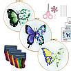 Набір для вишивання гладдю 3 картини для початківців і не тільки метелика, фото 2