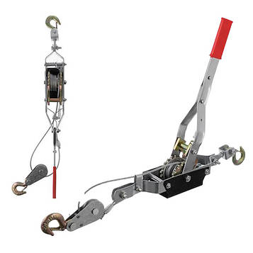 Лебідка важільна тягове зусилля 4т, трос 2.50 м * 4.5 мм, робоча довжина троса 1.20 м INTERTOOL GT1444