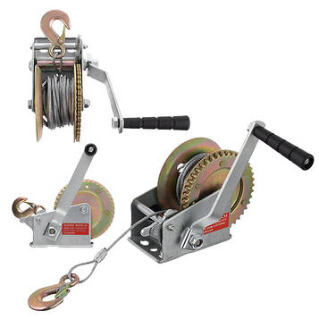 Лебідка важільна барабанна, сталевий трос 450 кг INTERTOOL GT1454