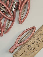 Шпилька з атласною стрічкою (зажим) 7 см, колір-рожевий, 1 пара , Рожевий