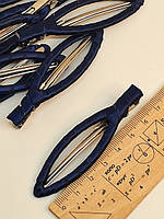 Шпилька з атласною стрічкою (зажим) 7 см, колір- темно-синій, 1 пара , Темно-синій