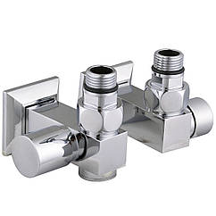 Набір Кран вентильний кутовий з американкою SOLOMON LUX 1/2″CUBE CHROM 8888_ТЕН (1уп.) (000028373)