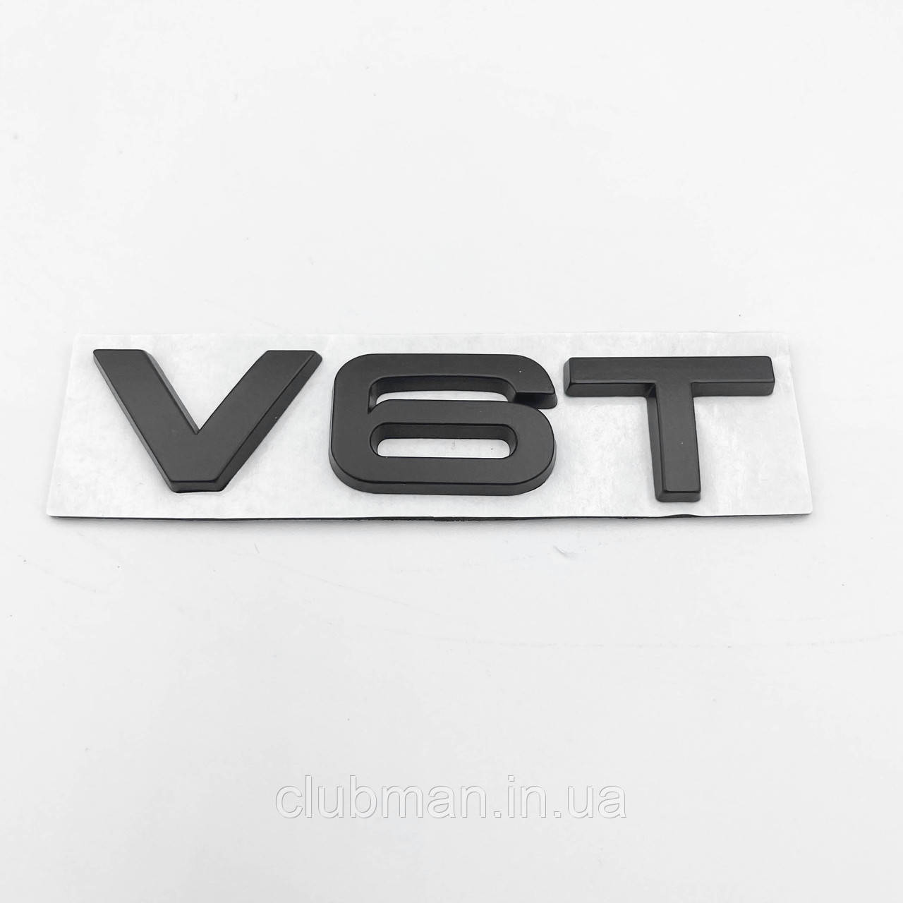 Емблема наклейка V6T Audi (Ауді) - Чорний мат 80x16 mm