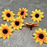 Бутон квітки (голівка) "Соняшник", 4 см, жовтий, поштучно, Жовтий, фото 3