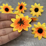 Бутон квітки (голівка) "Соняшник", 4 см, жовтий, поштучно, Жовтий, фото 5