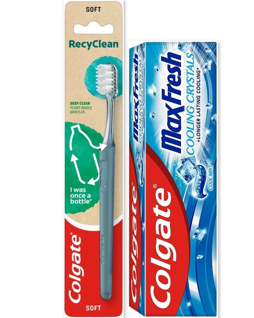 Набір Colgate Зубна паста Max Fresh "Cooling Crystals" 75мл + Щітка Recy Clean