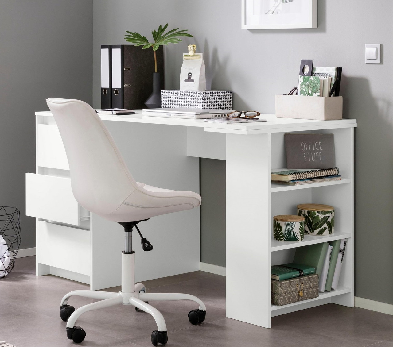 Дитячий стіл для уроків білий Бруніко, фото 1