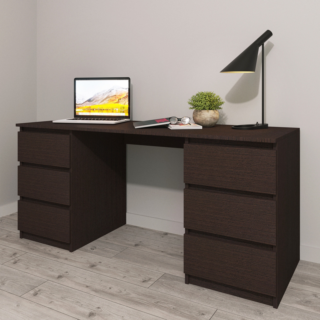 Cтіл письмовий двотумбовий Грейс Венге, фото 1