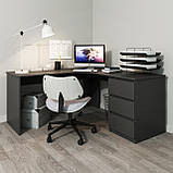 Cтіл письмовий кутовий Сапфір Modern Антрацит з блоком шухляд, фото 5