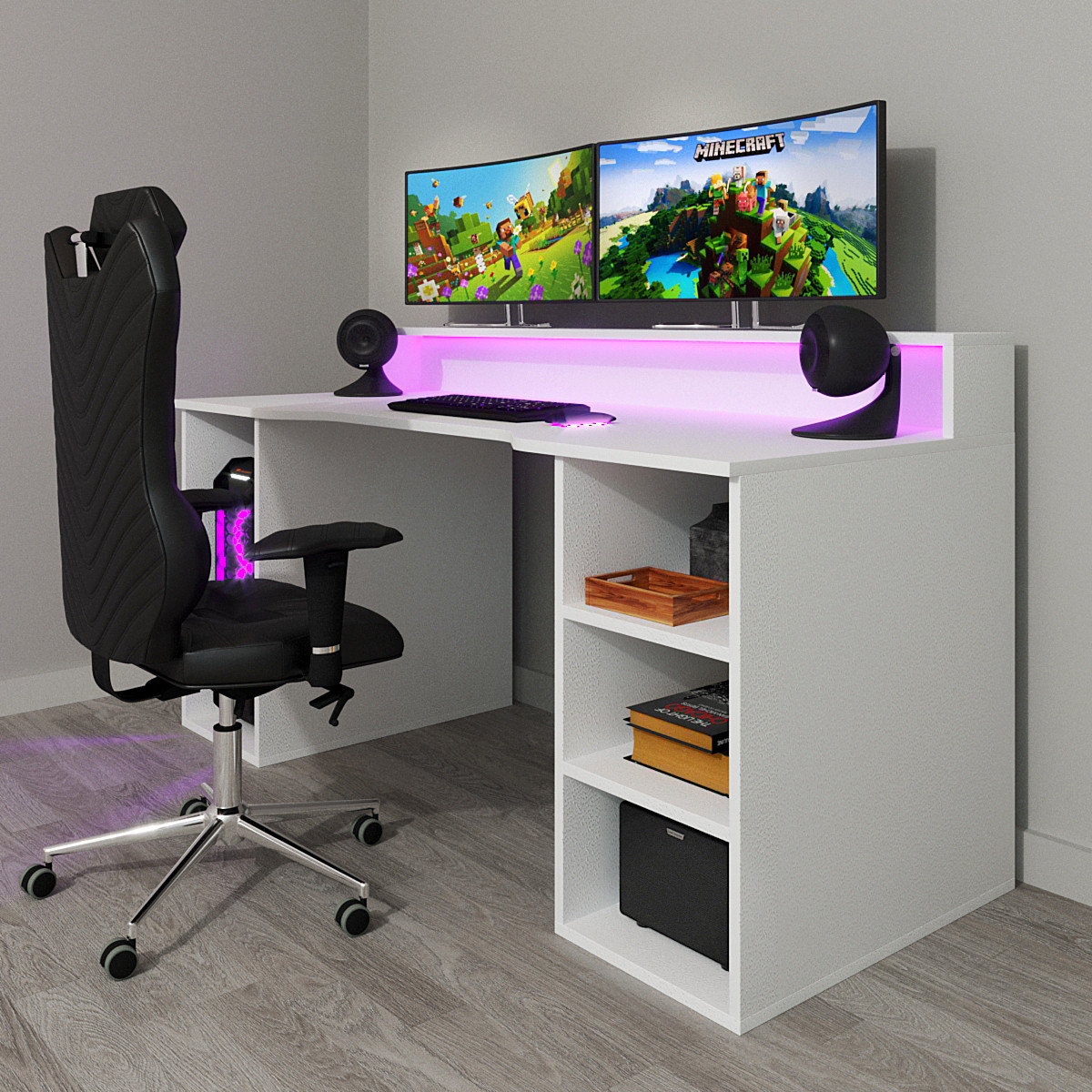 Білий ігровий стіл ,письмовий  з надставкою Маршал Білий, фото 1