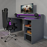 Комп'ютерний стіл+ подарунки , геймерський з надставкою Маршал Антрацит, фото 8