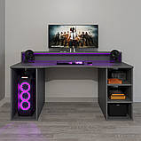 Ігровий стіл + подарунки, комп'ютерний із надставкою Маршал Антрацит, фото 4