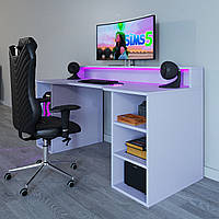 Дитячий стіл для уроків , геймерський ігровий Маршал Білий для дівчаток