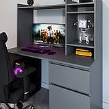 Стіл ігровий комп'ютерний з надставкою Гайд Антрацит, фото 4