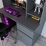 Стіл ігровий комп'ютерний з надставкою Гайд Антрацит, фото 5