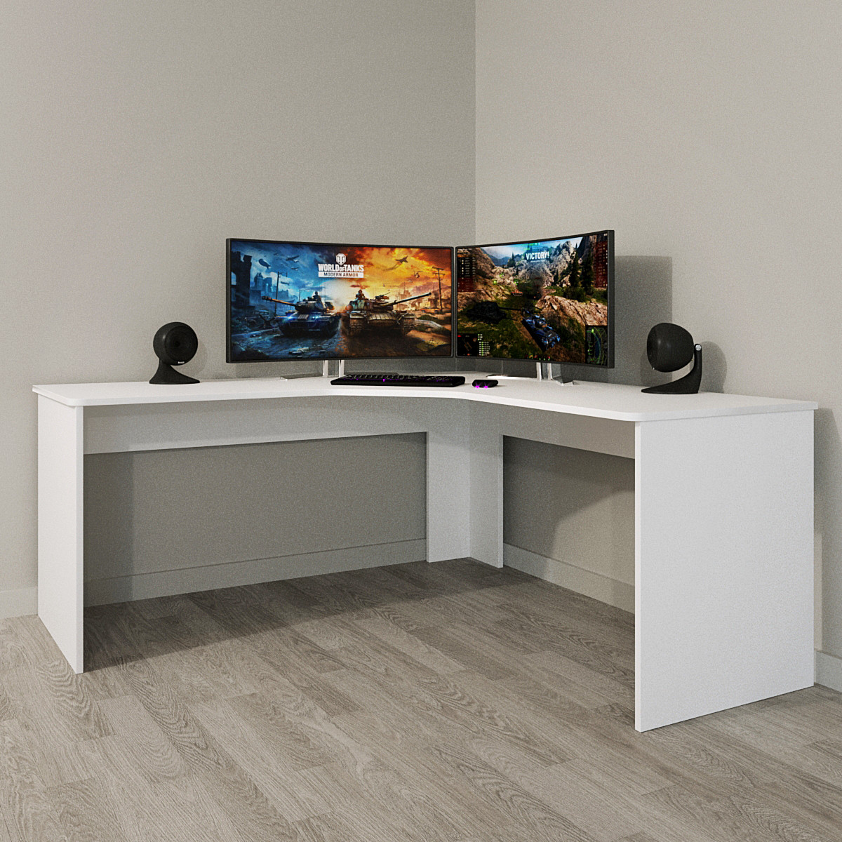 Стіл ігровий кутовий Апгрейд Білий, фото 1