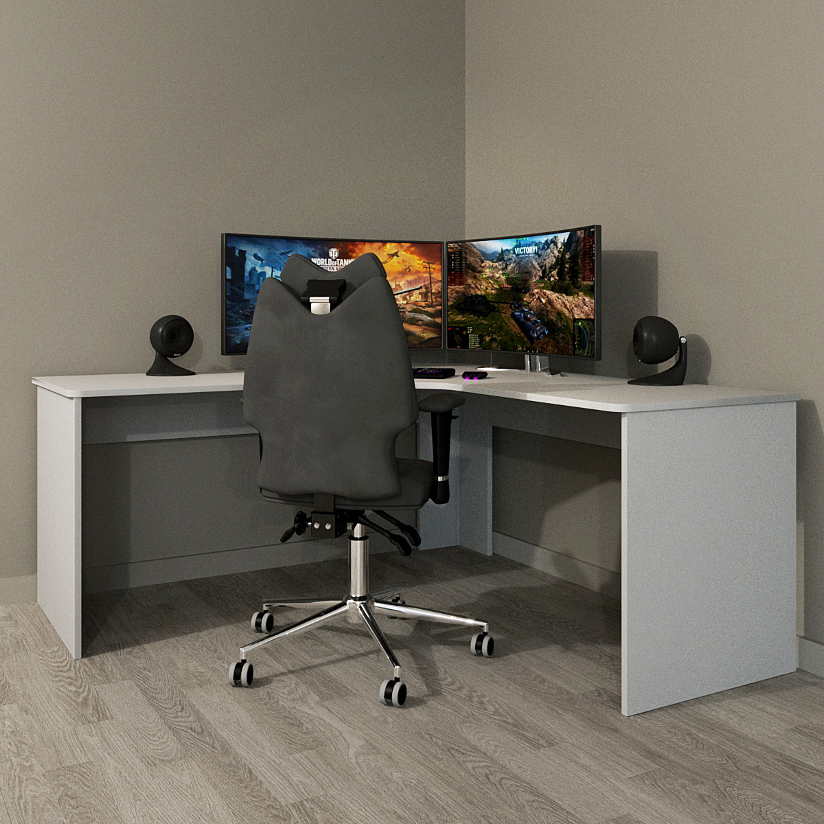 Стіл ігровий кутовий Апгрейд Алюміній, фото 1