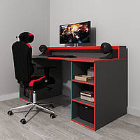 Геймерський стіл Маршал Антрацит з червоною крайкою+подарунки