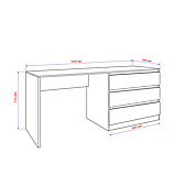Стіл комп'ютерний з блоком шухляд Аполлон Дуб Крафт Золотий, фото 5