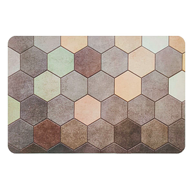 Вологопоглинаючий килимок шестикутники 38х58 см, діатомітовий килимок для ванної кімнати та в передпокій