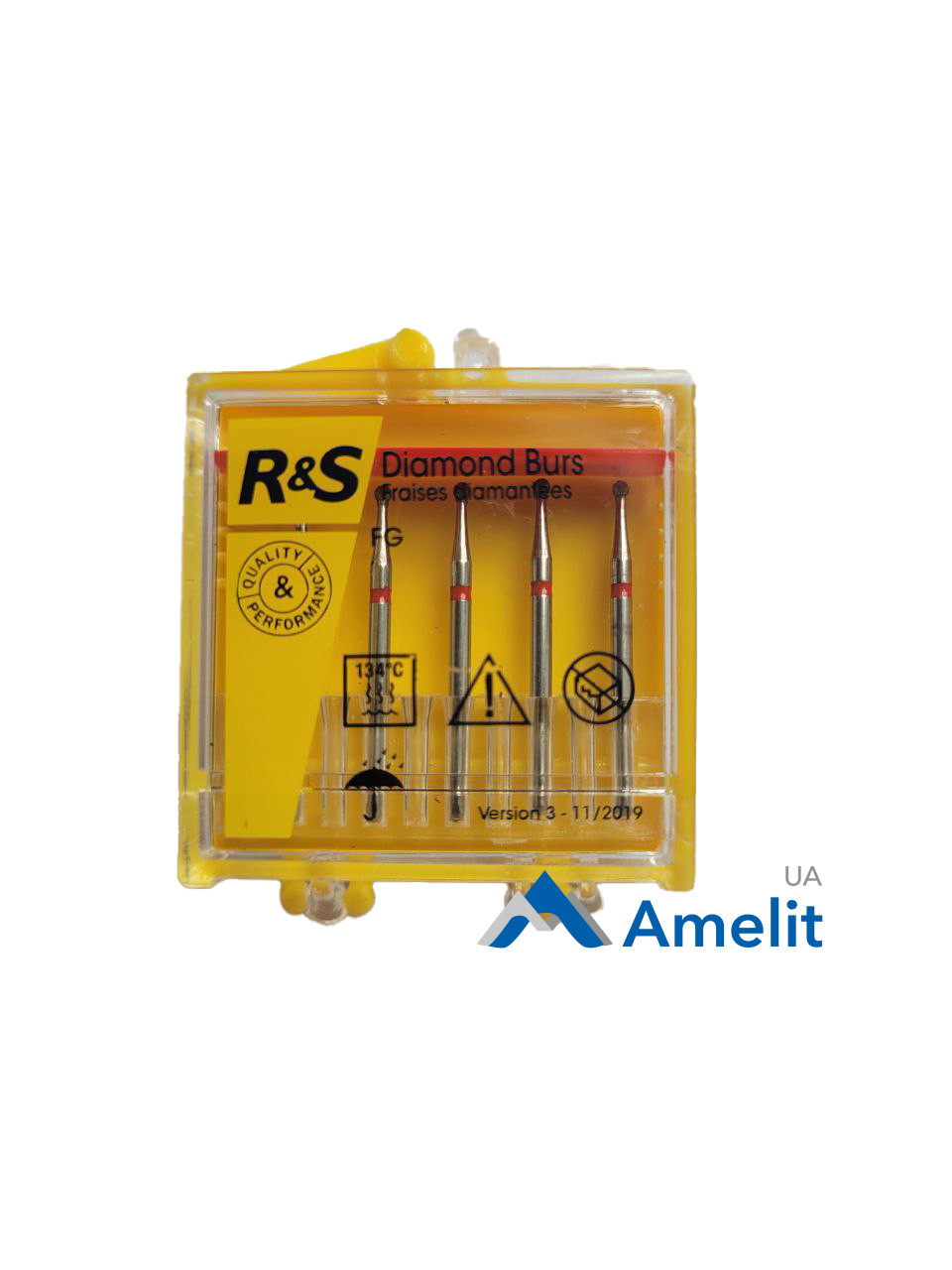 Бор алмазний з довгою ніжкою A2L, червоний (A2LF), (R&S), 1 шт.