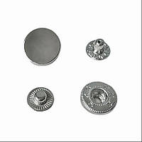 Кнопка пружинного типу 17 мм, срібло