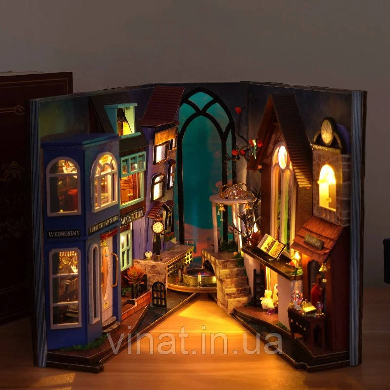 Бук Нук Магічна вулиця Book Nook Magic Spell Street книжковий куточок DIY TC-24 + купол