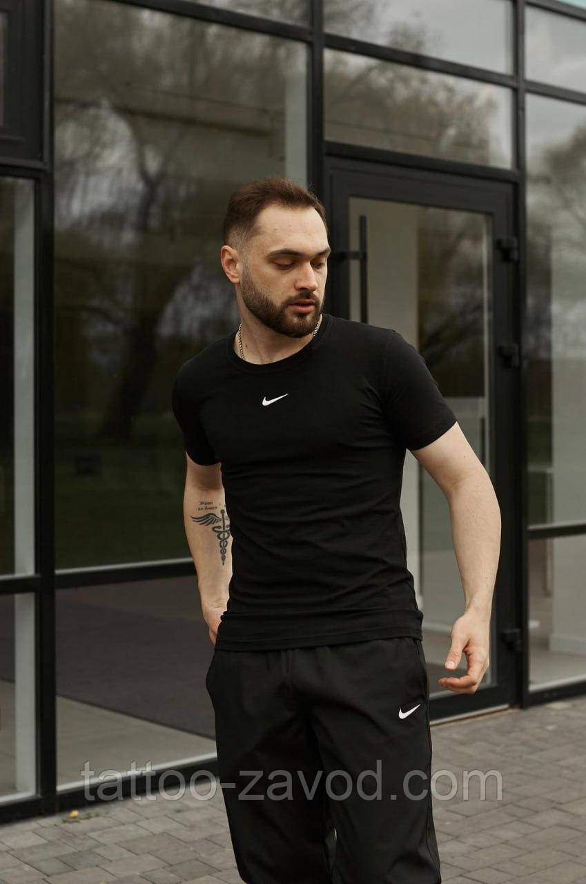 Футболка чоловіча чорна найк S M L XL XXL 3XL