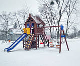 Сучасний дитячий майданчик із дерева Дача з гойдалкою, червона, фото 6