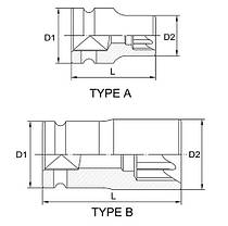Головка ударна 1/2" E18 TOPTUL KABK1618, фото 4